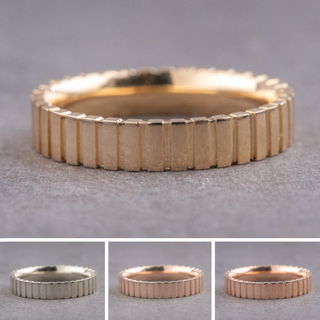 Notched Wedding Ring, 4mm Comfort Fit