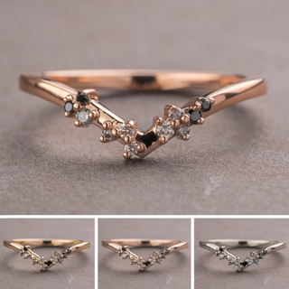 Aspen Wedding Ring, 11 Ombre Diamond