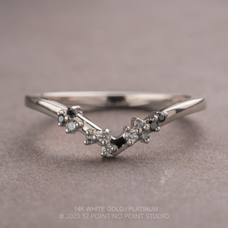 Aspen Wedding Ring, 11 Ombre Diamond
