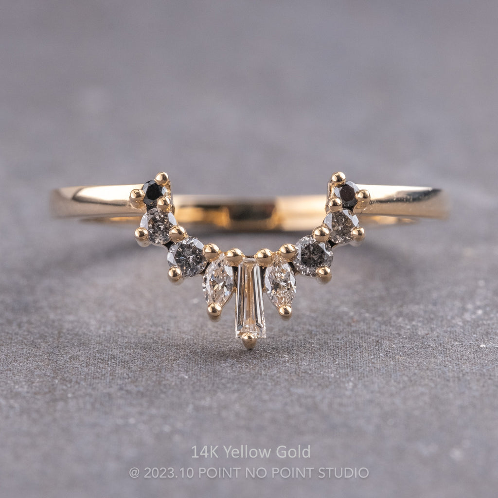 Sage Wedding Ring, 9 Ombre Diamond – Point No Point Studio