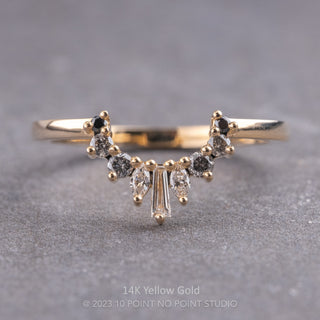 Sage Wedding Ring, 9 Ombre Diamond