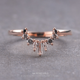 Sage Wedding Ring, 9 Ombre Diamond