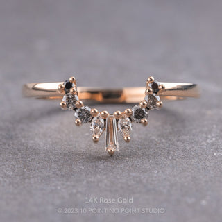 Sage Wedding Ring, 9 Ombre Diamond