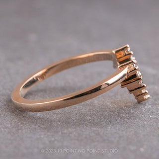 Baguette and Marquise Ombre Diamond Wedding Band, Ombre Sage Setting, 14k Rose Gold