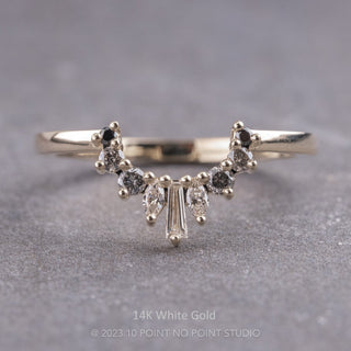 Sage Wedding Ring, 9 Ombre Diamond