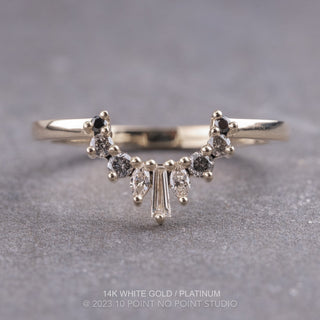 Sage Wedding Ring, 9 Ombre Diamond