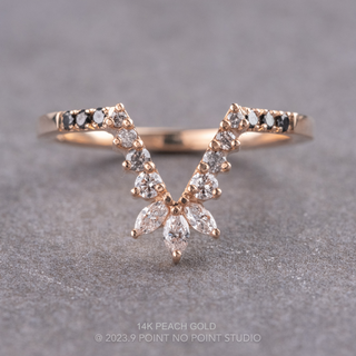 Cleopatra Wedding Ring, 17 Ombre Diamond