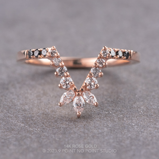Cleopatra Wedding Ring, 17 Ombre Diamond
