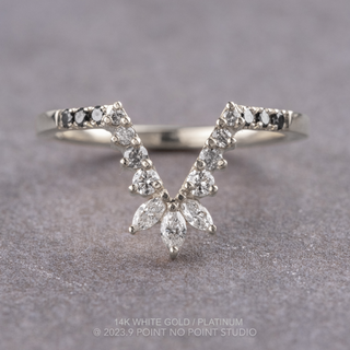 Cleopatra Wedding Ring, 17 Ombre Diamond