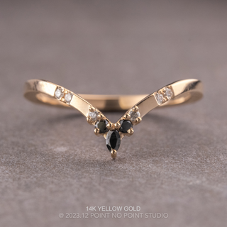 Flora Wedding Ring, 9 Black Ombre Diamond, Square Band