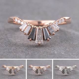 Wilder Wedding Ring, 13 Ombre Diamond, Rounded Contour