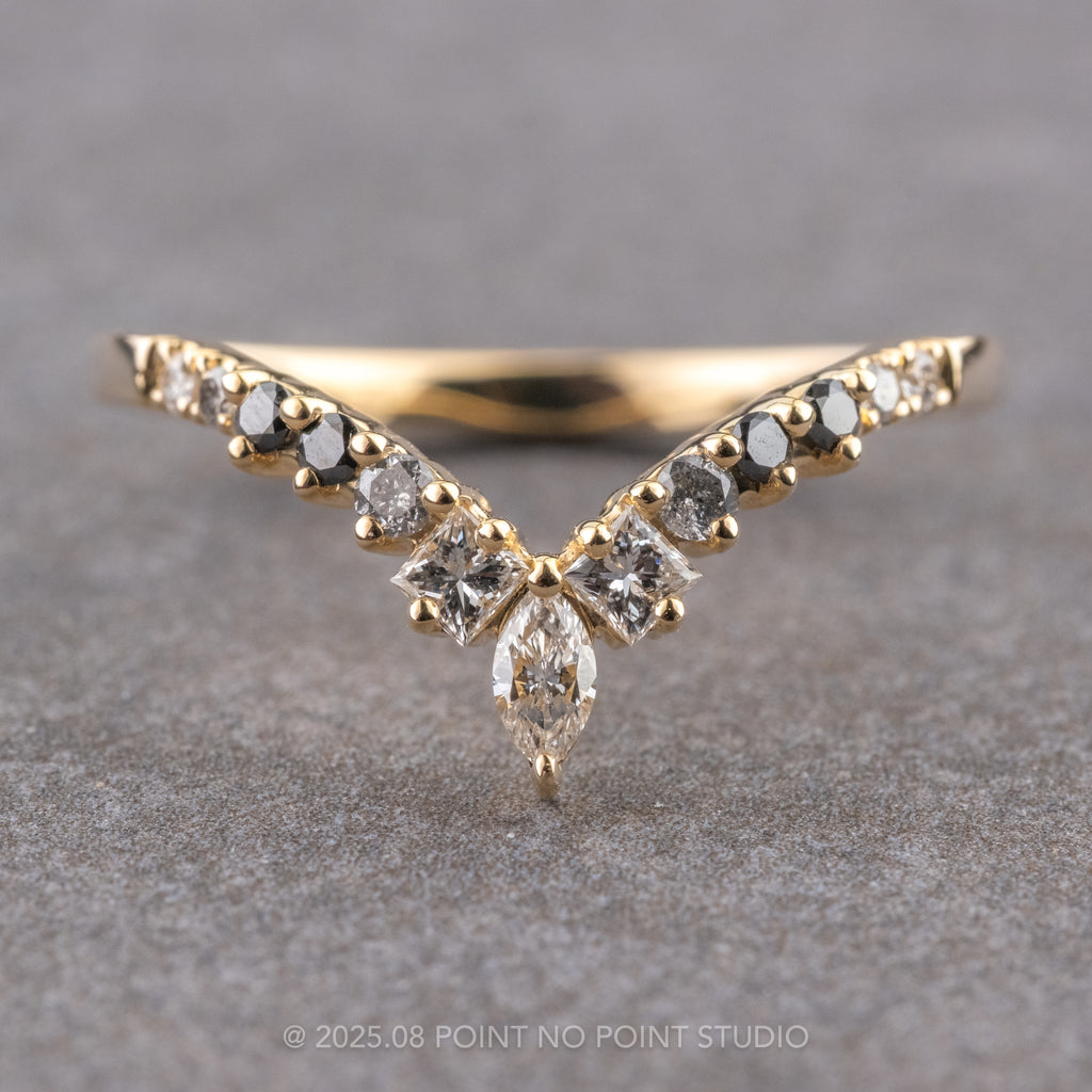 Willa Wedding Ring, 13 Ombre Diamond, Point No Point Studio