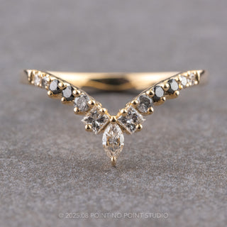 Marquise Diamond Wedding Band, Ombre Willa Setting, 14k Yellow Gold