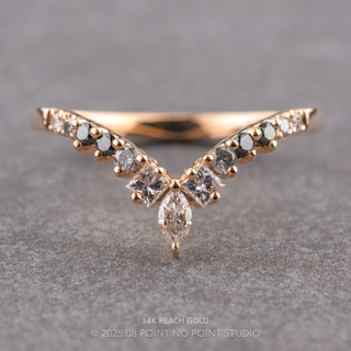 Willa Wedding Ring, 13 Ombre Diamond women's wedding band, Point No Point Studio. Eco-friendly, Recycled Metals, Conflict Free.