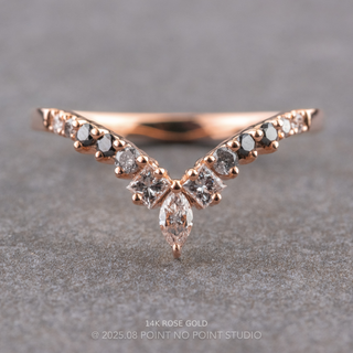 Willa Wedding Ring, 13 Ombre Diamond women's wedding band, Point No Point Studio. Eco-friendly, Recycled Metals, Conflict Free.