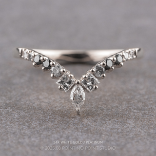 Willa Wedding Ring, 13 Ombre Diamond women's wedding band, Point No Point Studio. Eco-friendly, Recycled Metals, Conflict Free.
