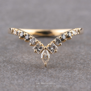 Willa Wedding Ring, 13 Ombre Diamond women's wedding band, Point No Point Studio. Eco-friendly, Recycled Metals, Conflict Free.