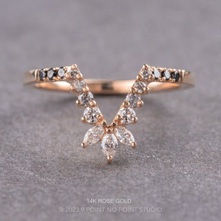 Cleopatra Wedding Ring, 17 Ombre Diamond