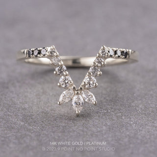 Cleopatra Wedding Ring, 17 Ombre Diamond