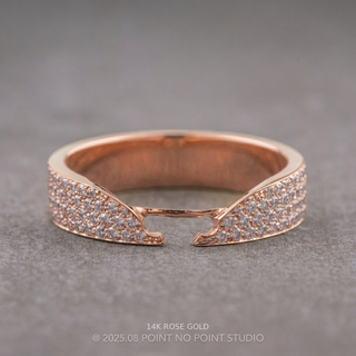 Paige Wedding Ring Cuff, Diamond, 5mm women's wedding band, Point No Point Studio. Eco-friendly, Recycled Metals, Conflict Free.
