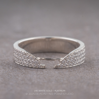Paige Wedding Ring Cuff, Diamond, 5mm women's wedding band, Point No Point Studio. Eco-friendly, Recycled Metals, Conflict Free.