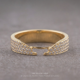 Paige Wedding Ring Cuff, Diamond, 5mm women's wedding band, Point No Point Studio. Eco-friendly, Recycled Metals, Conflict Free.