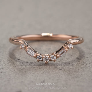 Paloma Wedding Ring, 7 Diamond, Rounded Contour, Round Band