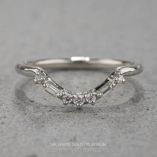 Paloma Wedding Ring, 7 Diamond, Rounded Contour, Round Band