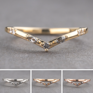 Penny Wedding Ring, 7 Salt and Pepper and White Diamond