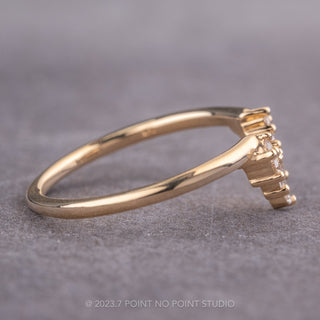 Petite Sage Wedding Ring, 7 Diamond
