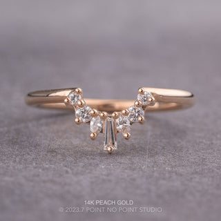 Petite Sage Wedding Ring, 7 Diamond