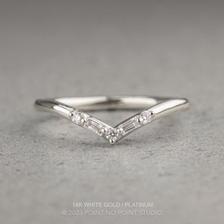 Petite Paloma Wedding Ring, 5 Diamond, Round Band