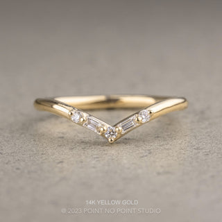 Petite Paloma Wedding Ring, 5 Diamond, Round Band