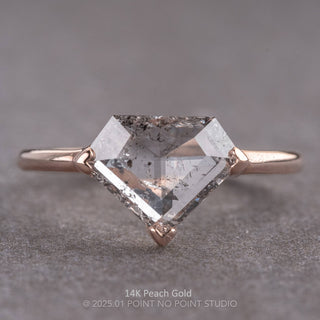 1.61 Carat Salt and Pepper Shield Diamond Engagement Ring, Charlize Setting