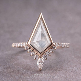 1.51 Carat Icy White Kite Diamond Engagement Ring, Bezel Avaline Setting, Point No Point Studio. Available in a variety of metal types. Eco-friendly, Recycled Metals, Conflict Free.