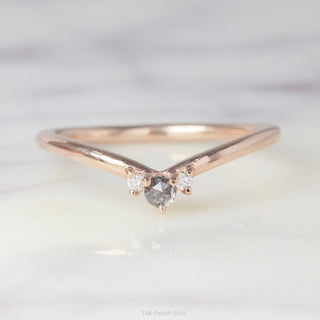 Charlotte Wedding Ring, Salt and Pepper and White Diamond, Round band