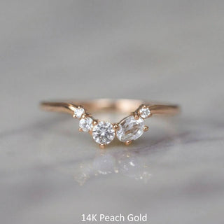 Sammy Wedding Ring, 5 White Sapphire, Loaf Band