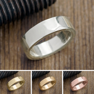 6mm Comfort Fit Mens Wedding Band, Polished men's wedding band, Point No Point Studio. Eco-friendly, Recycled Metals, Conflict Free.