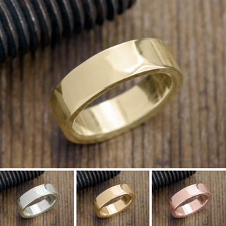 6mm Mens Wedding Band, Polished men's wedding band, Point No Point Studio. Eco-friendly, Recycled Metals, Conflict Free.