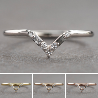 Paloma Wedding Ring, 7 Salt and Pepper Baguette and White Diamond, Round Band women's wedding band, Point No Point Studio. Eco-friendly, Recycled Metals, Conflict Free.