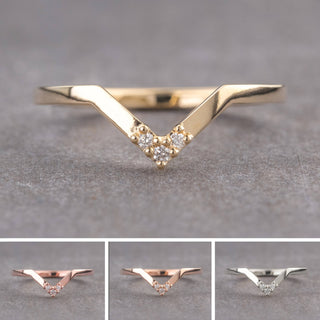 Quinn Wedding Ring, 3 Diamond, Square Band