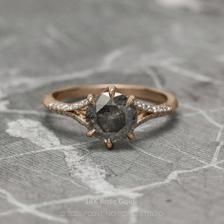 2.28 Carat Salt and Pepper Diamond Engagement Ring, Mackenzie Setting
