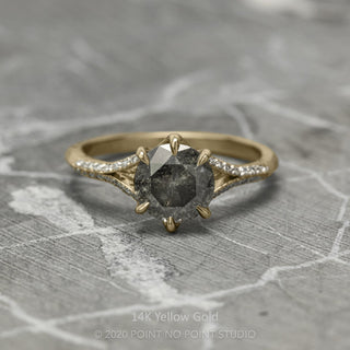 2.28 Carat Salt and Pepper Diamond Engagement Ring, Mackenzie Setting