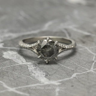 2.28 Carat Salt and Pepper Diamond Engagement Ring, Mackenzie Setting