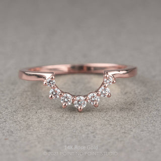 Caterina Wedding Band, 7 Diamond, Loaf Band