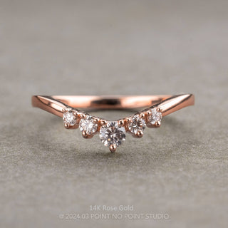 Catherine Wedding Ring, 5 Diamond, Loaf Band
