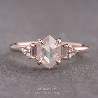 1.51 Carat Icy White Hexagon Diamond Engagement Ring, Dahlia Setting