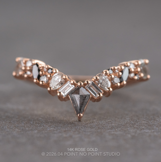 Aries Wedding Ring, Salt and Pepper Kite, 21 Ombre Diamond