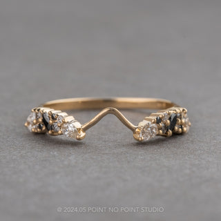 Ombre Diamond Wedding Cuff, Gemini Setting, 14K Yellow Gold