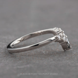 Salt and Pepper Marquise and White Diamond Wedding Band, Cassiopeia Setting, Platinum